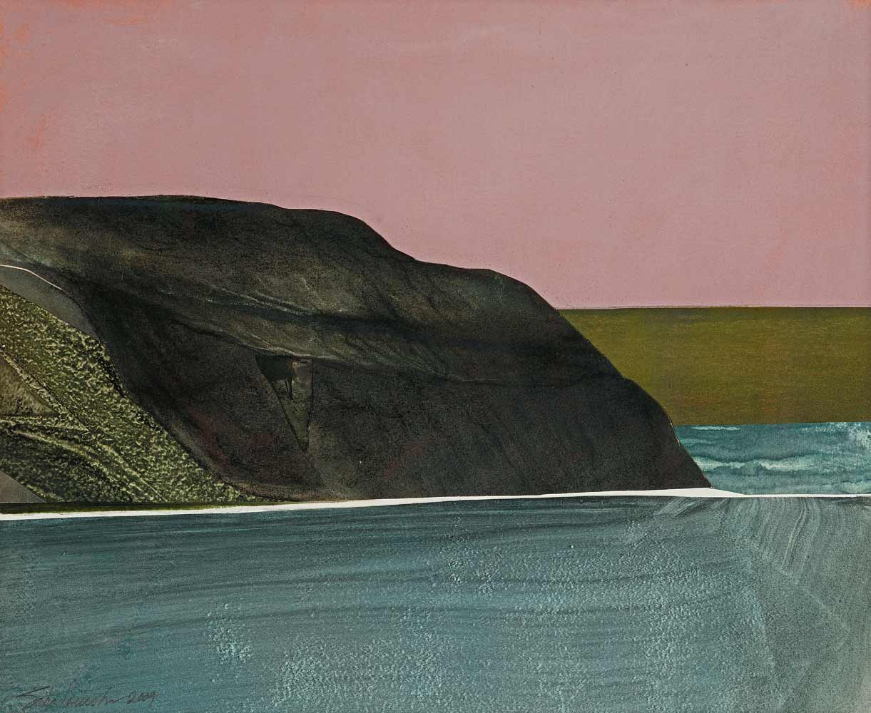 "Approaching Shoreline", collage,